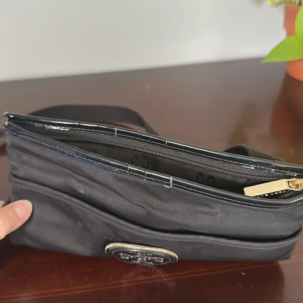 Tory Burch black nylon crossbody bag!